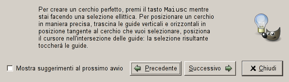 Finestra di dialogo «suggerimento del giorno»