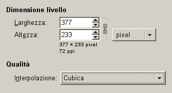 La finestra di dialogo «Scala livello»