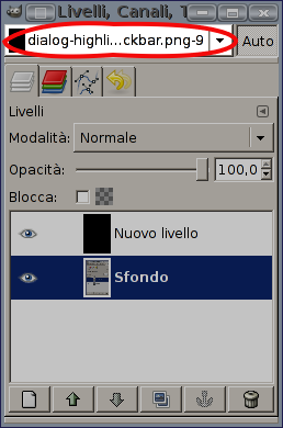 Un pannello con il menu selezione immagine evidenziato.