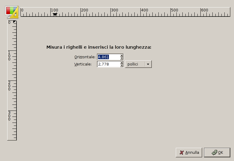 La finestra di dialogo di calibrazione monitor