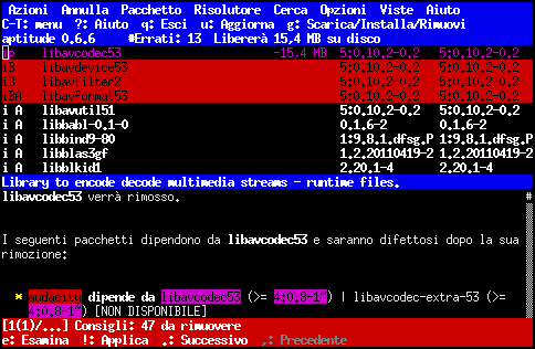 [vista dei pacchetti, pacchetti difettosi dopo la tentata rimozione di sound-juicer]