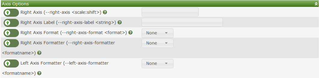 Aggregate Templates Edit Axis Options