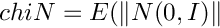 $chiN  = E( \|N(0,I)\|$