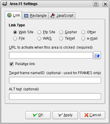 Editing an imagemap area