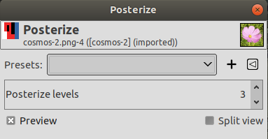 Posterize filter dialog