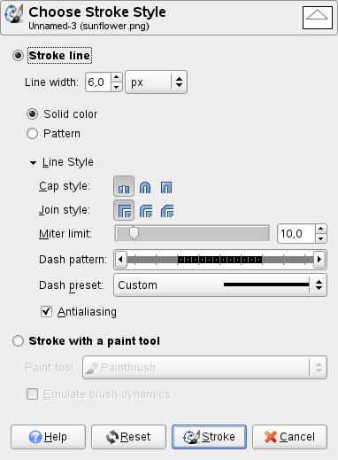 The Stroke Path dialog