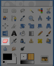 Eraser tool icon in the Toolbox