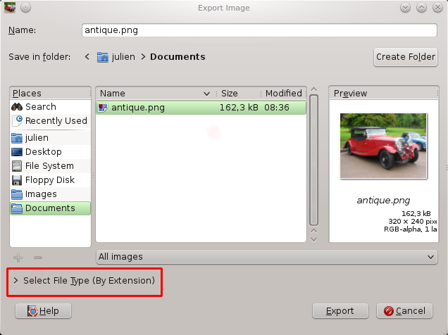 “Export Image” Dialog