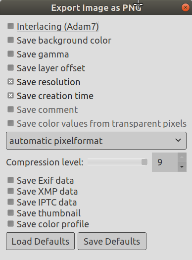 The “Export Image as PNG” dialog