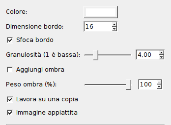 Opzioni del filtro «bordo frastagliato»