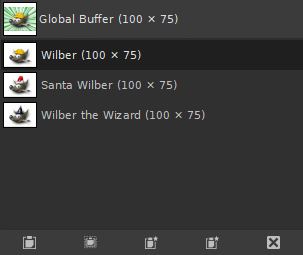 The Buffers dialog (as a list)