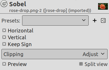 Sobel filter options