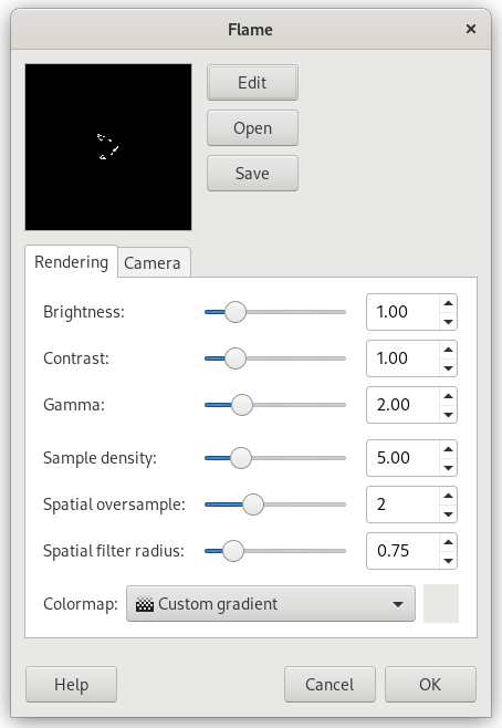 “Flame” filter options