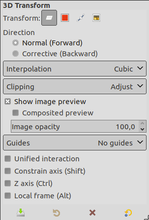 3D Transform Tool Options