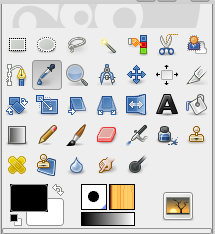 The Color Picker in the toolbox (eye dropper icon)