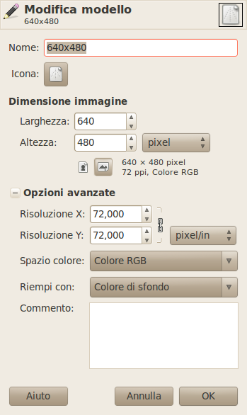 Il pannello «opzioni avanzate»