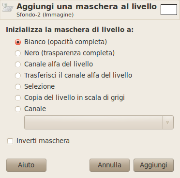 La finestra di dialogo «aggiungi maschera di livello»