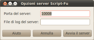 Le opzioni del server script-fu