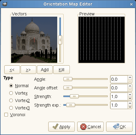 Options of the “Orientation-map Editor” dialog