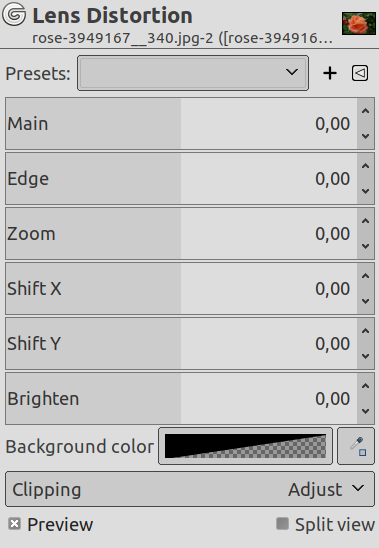 “Lens Distortion” options