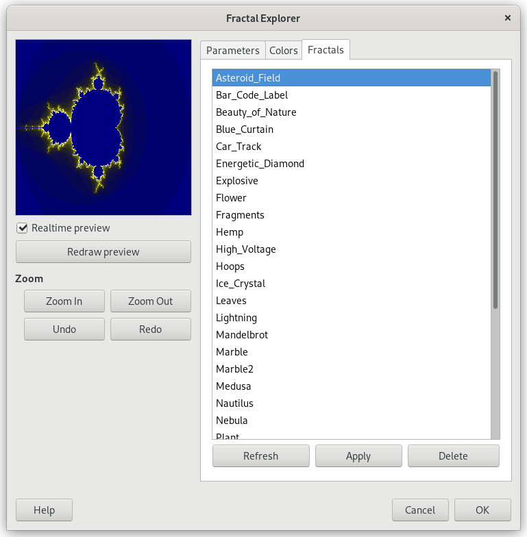 “Fractal Explorer” sample fractals