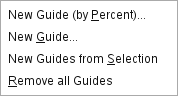 The “Guides” options of the “Image” submenu