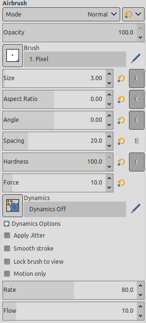 Tool Options Dialog