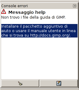 Finestra di dialogo «Console degli errori»