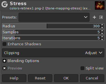 The «Stress» filter Dialog