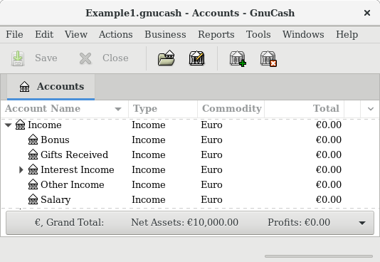 Default Income Accounts