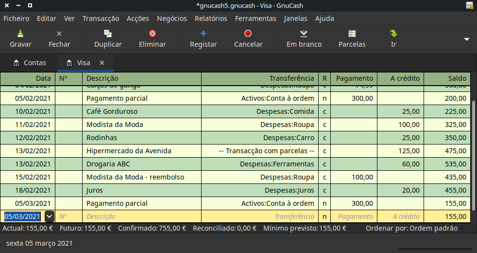 Reconciliação e pagamento