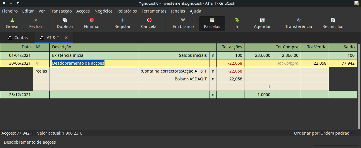 Exemplo de transacção de fusão moderadamente complexa