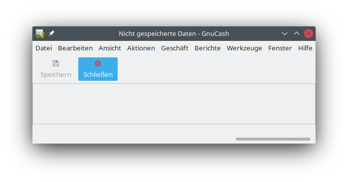 Minimales GnuCash Hauptfenster