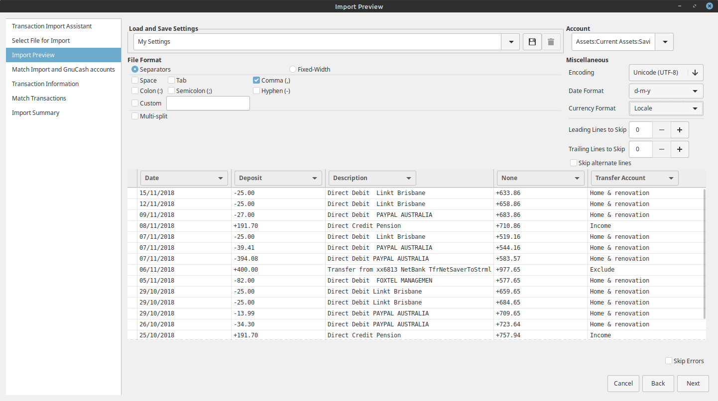 The CSV Import Preview Pane