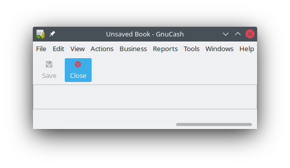 Minimal GnuCash main window