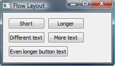 Screenshot of the Flow Layout example