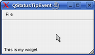 Widget with status tip.