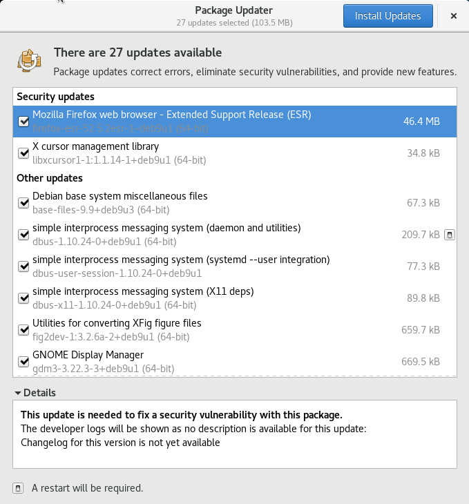 Uppgradera med gpk-update-viewer