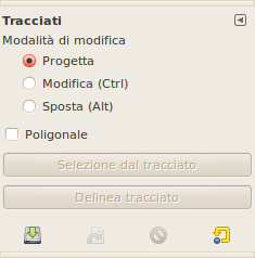 Finestra di dialogo delle opzioni dello strumento