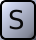 Grey button containing a black "S".