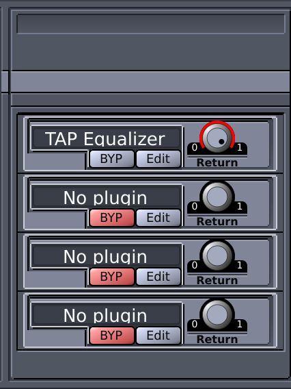 The FX Rack in the Mixer